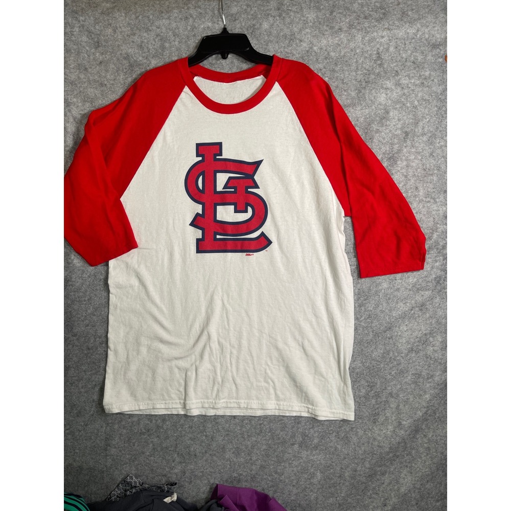 St. Louis Cardinals MLB Raglan 3/4 Sleeve Baseball Tee Red White STL Logo Shirt